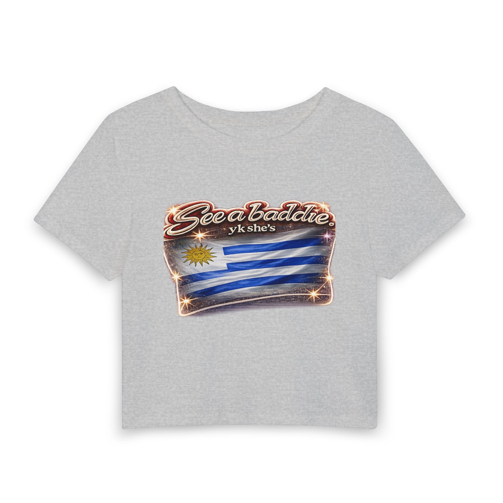 Sea baddie Uruguay Flag Crop Tee