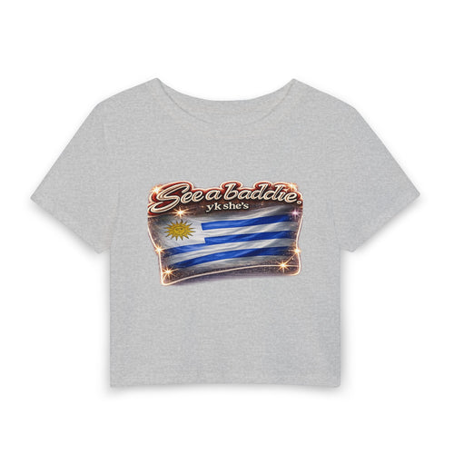 Sea baddie Uruguay Flag Crop Tee