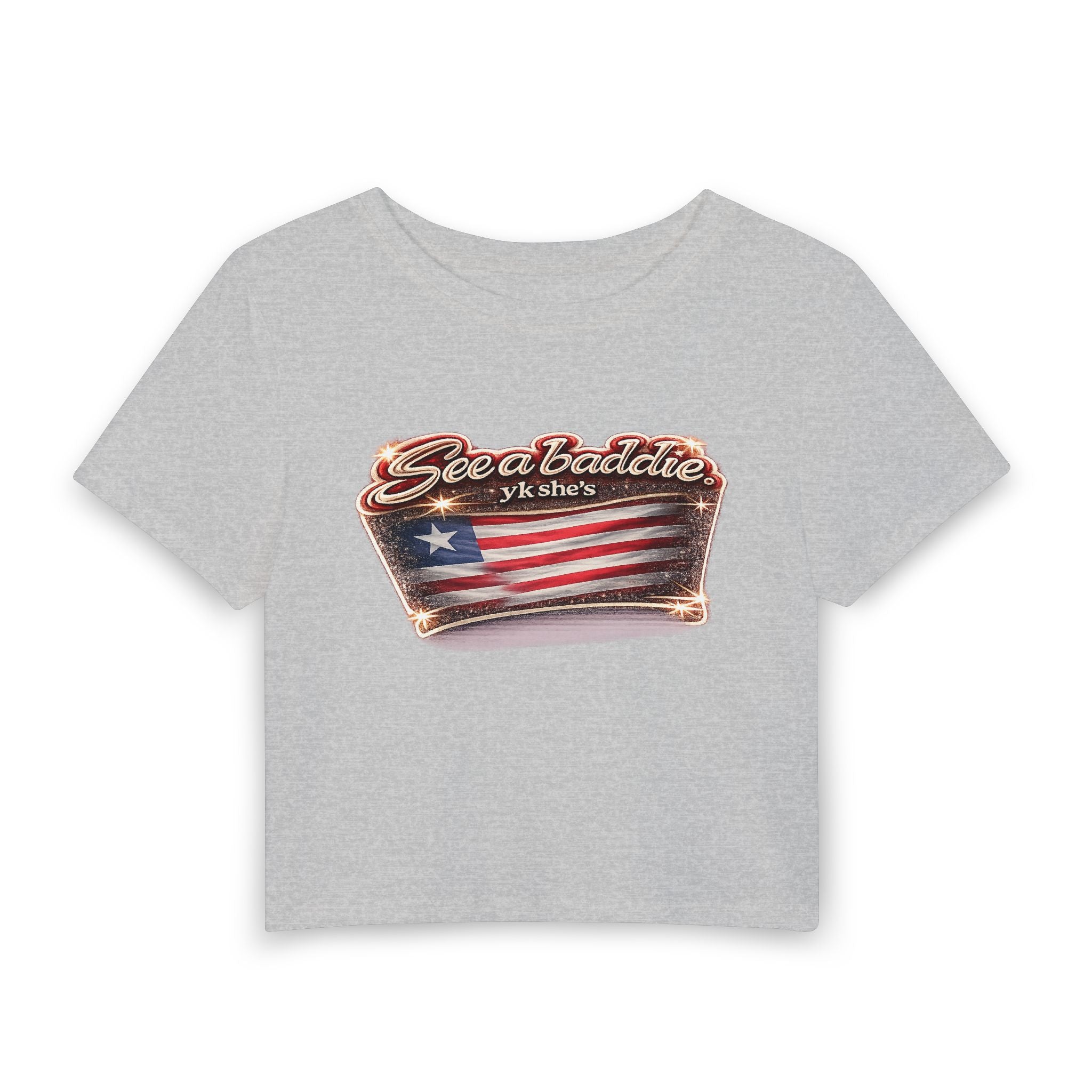 See a Baddie Liberia Flag Crop Tee