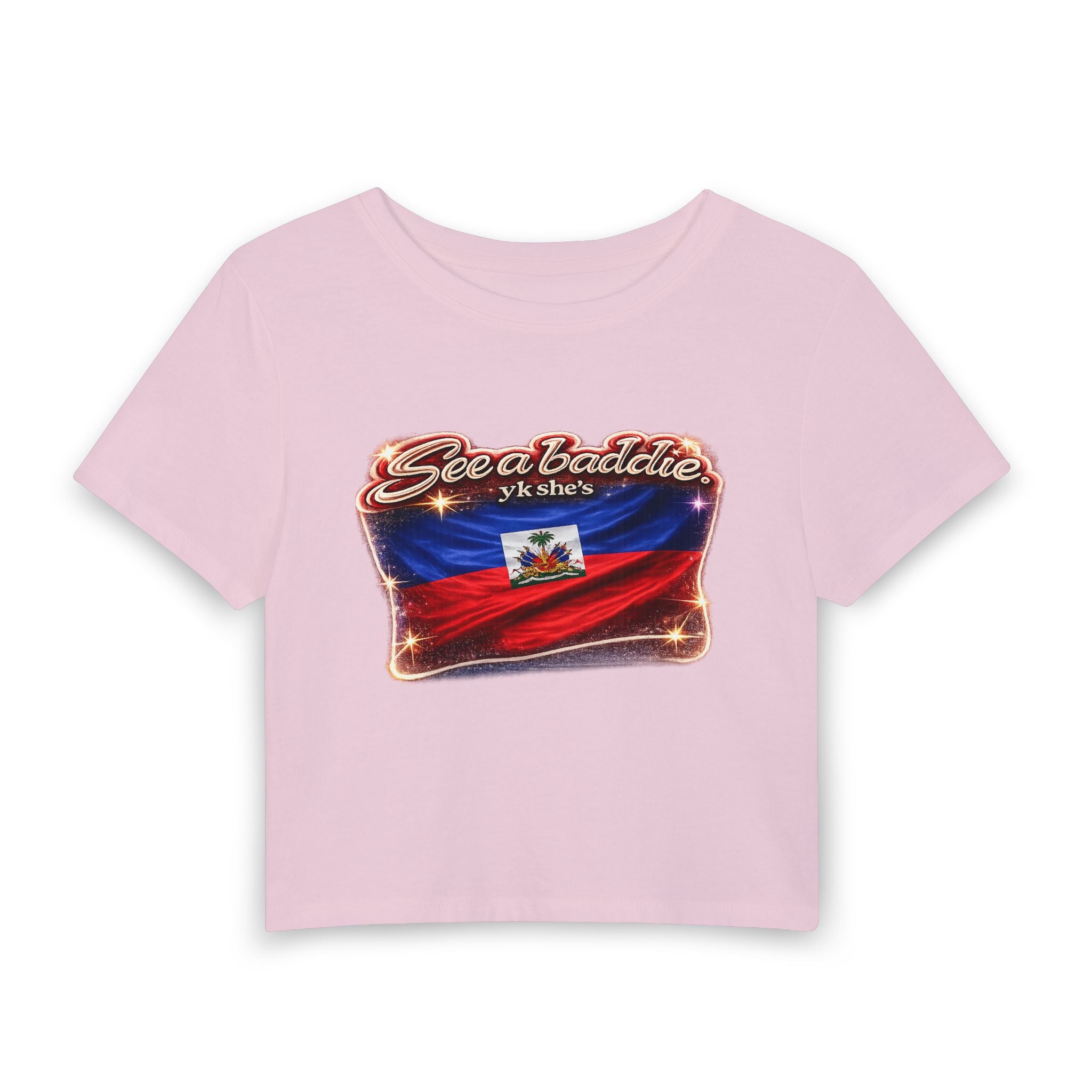 See a Baddie Haiti Flag Crop Tee