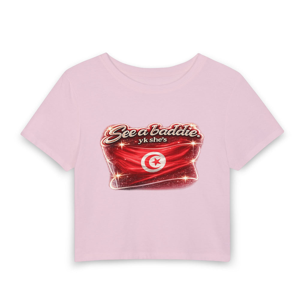 See a Baddie Tunisia Flag Crop Tee