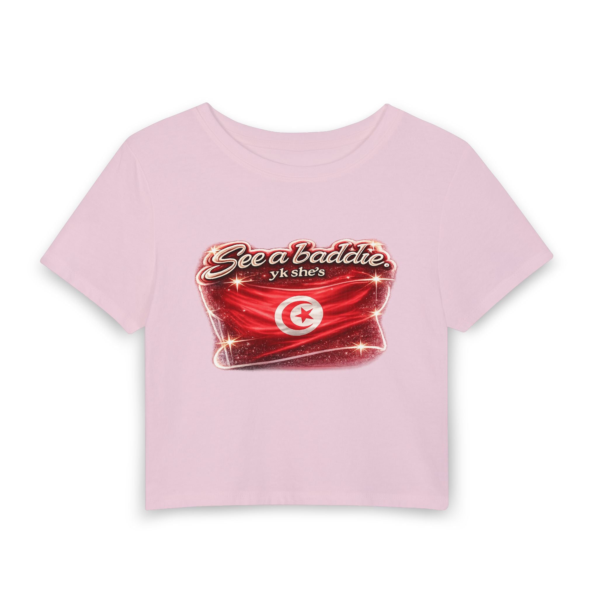 See a Baddie Tunisia Flag Crop Tee