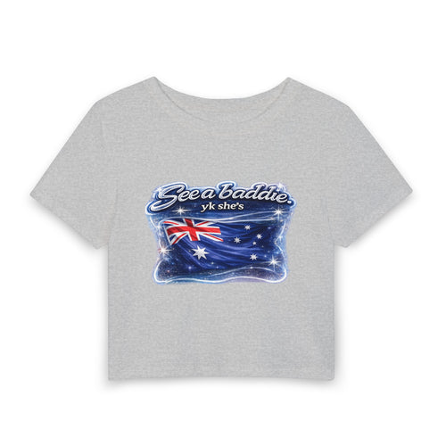 See a Baddie Australia Flag Crop Tee