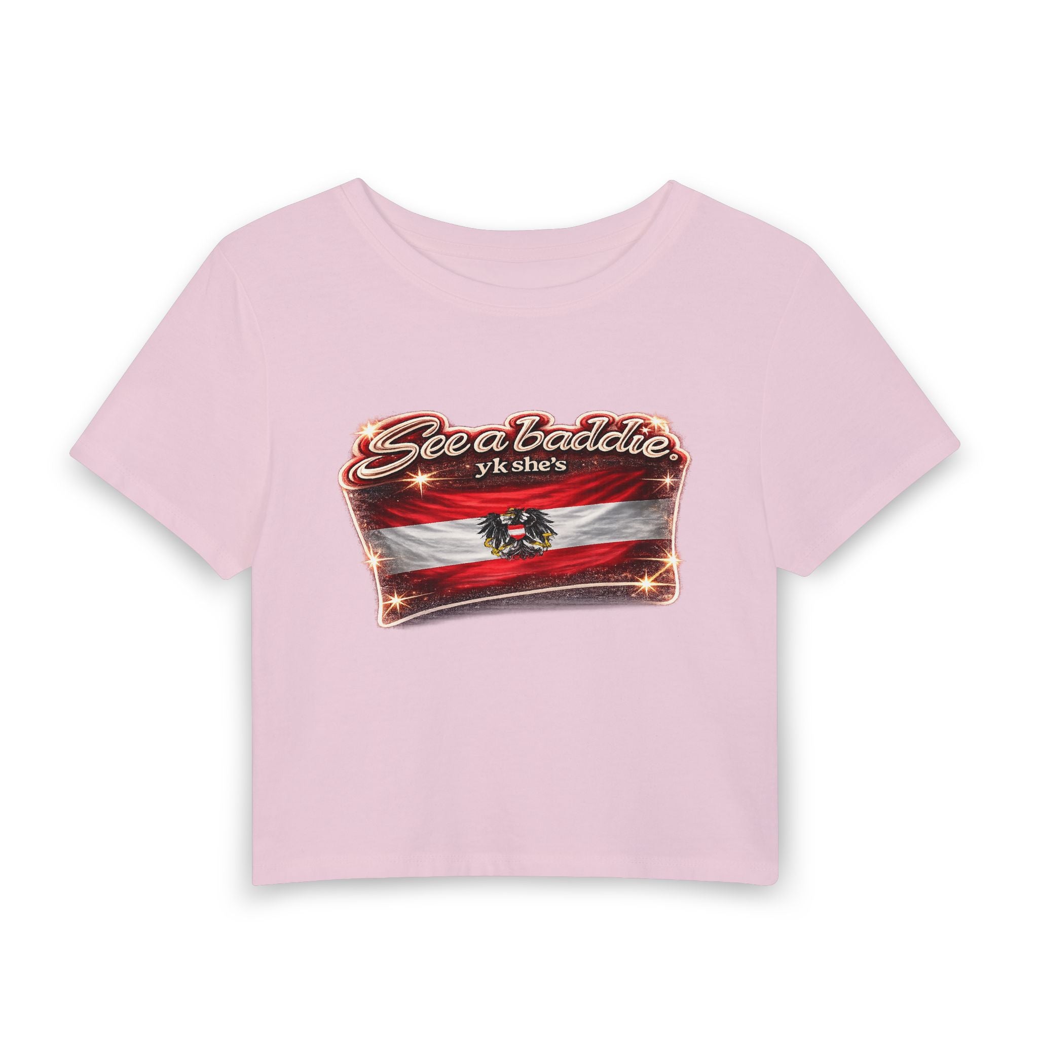See a Baddie Austria Flag Crop Tee