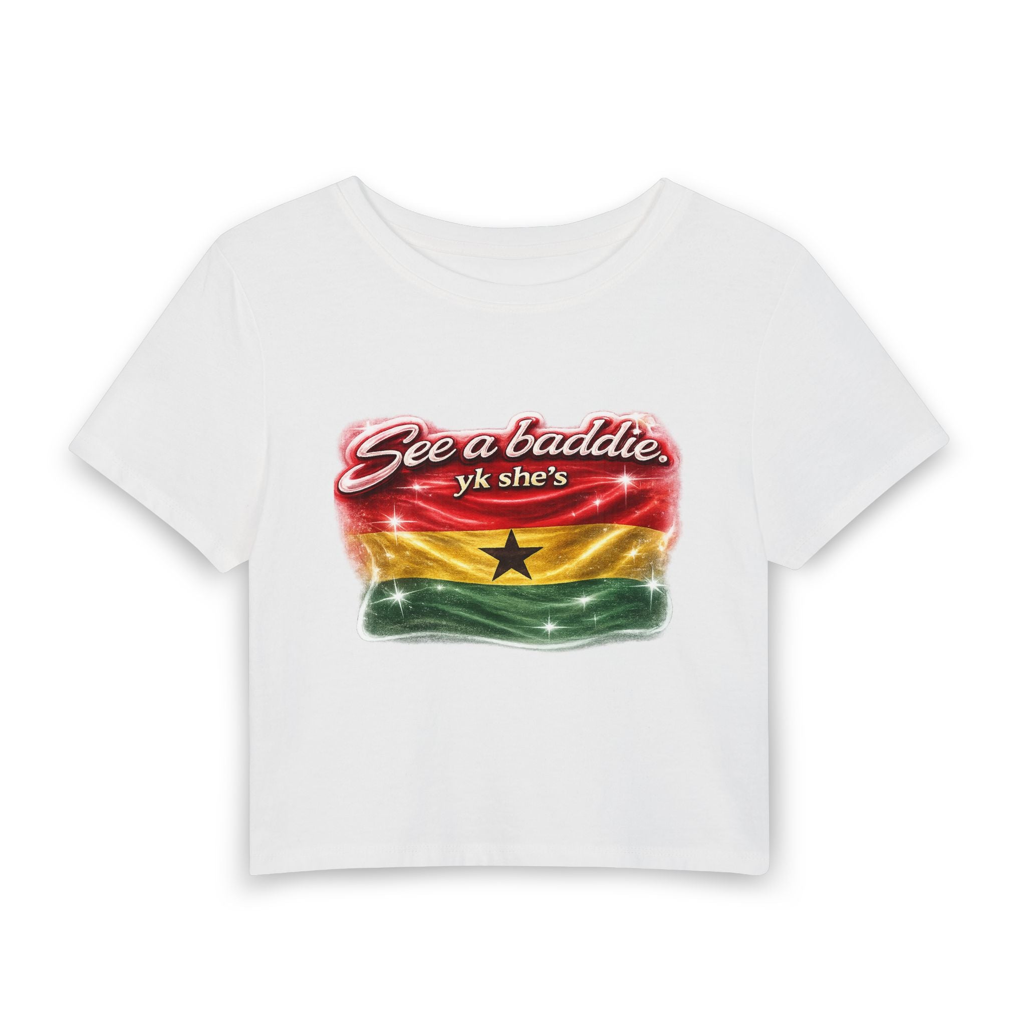 See a Baddie Ghana Flag Crop Tee
