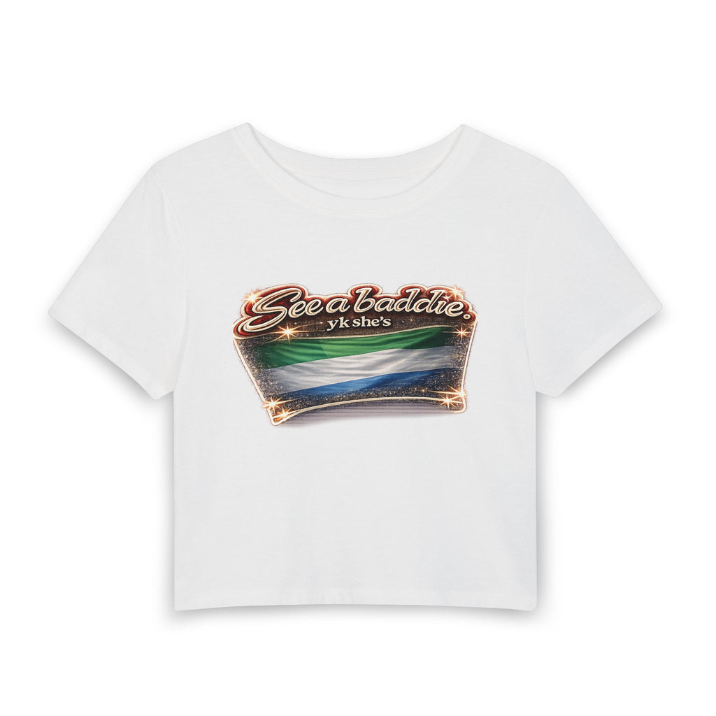 See a Baddie Sierra Leone Flag Crop Tee