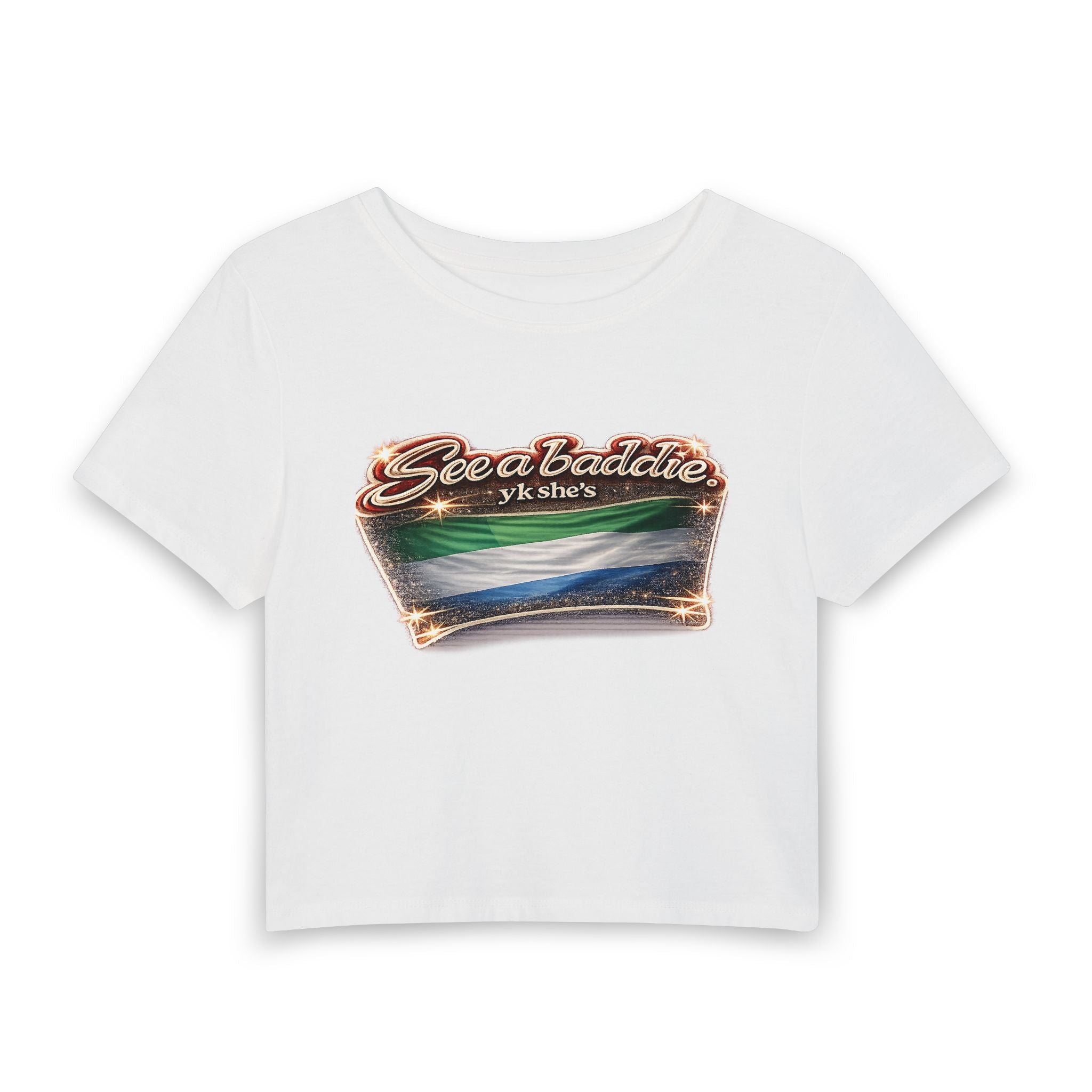 See a Baddie Sierra Leone Flag Crop Tee