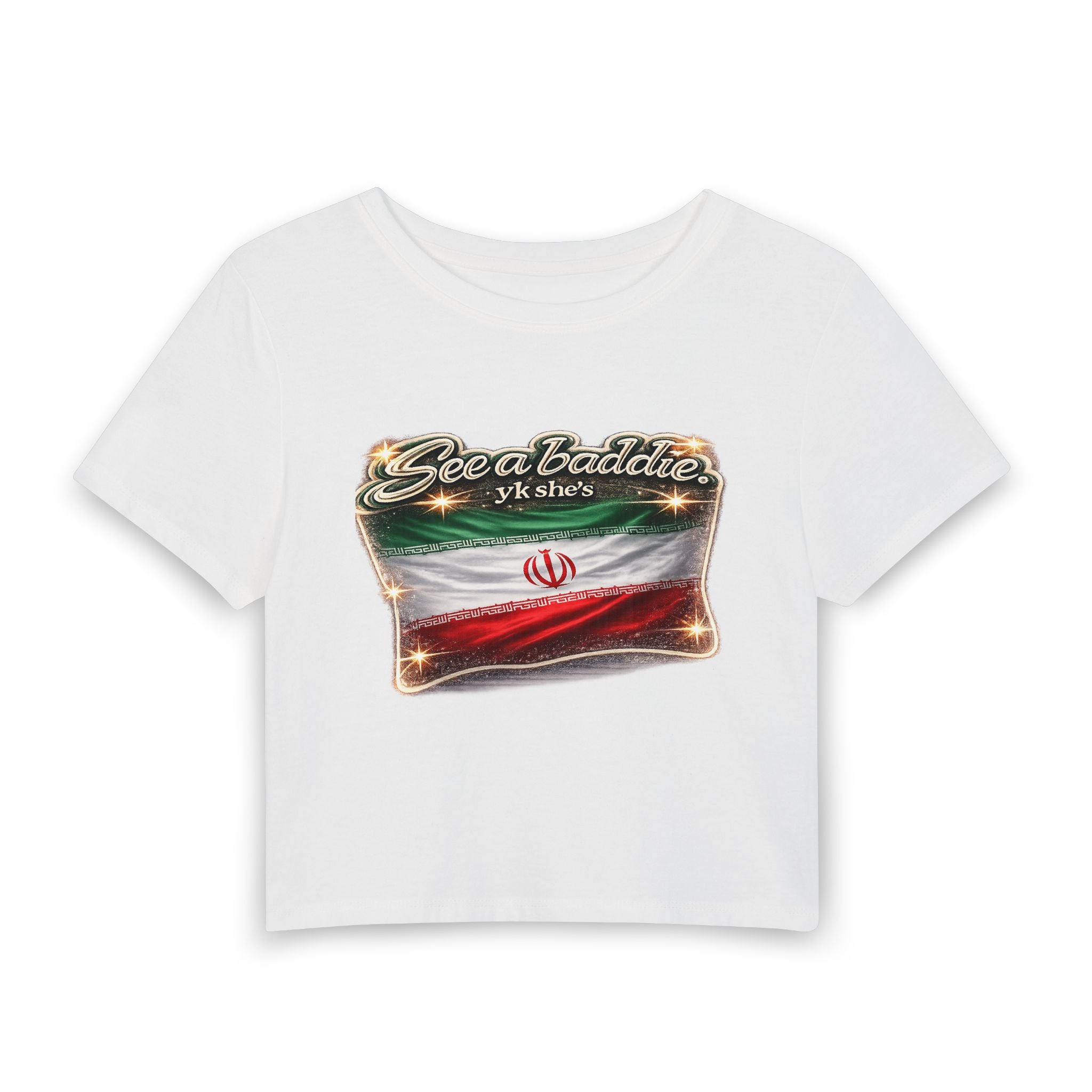 See a baddie Iran Flag Crop Tee