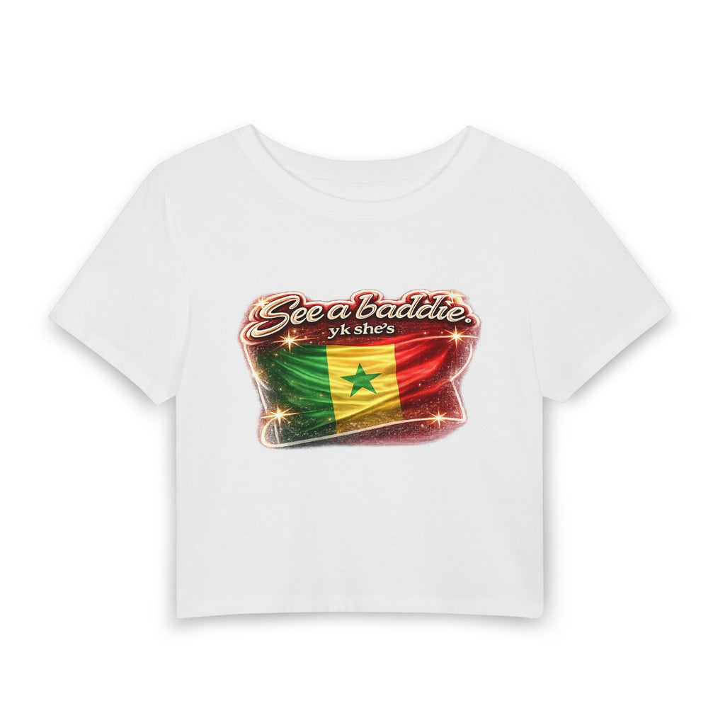 See a Baddie Senegal Flag Crop Tee
