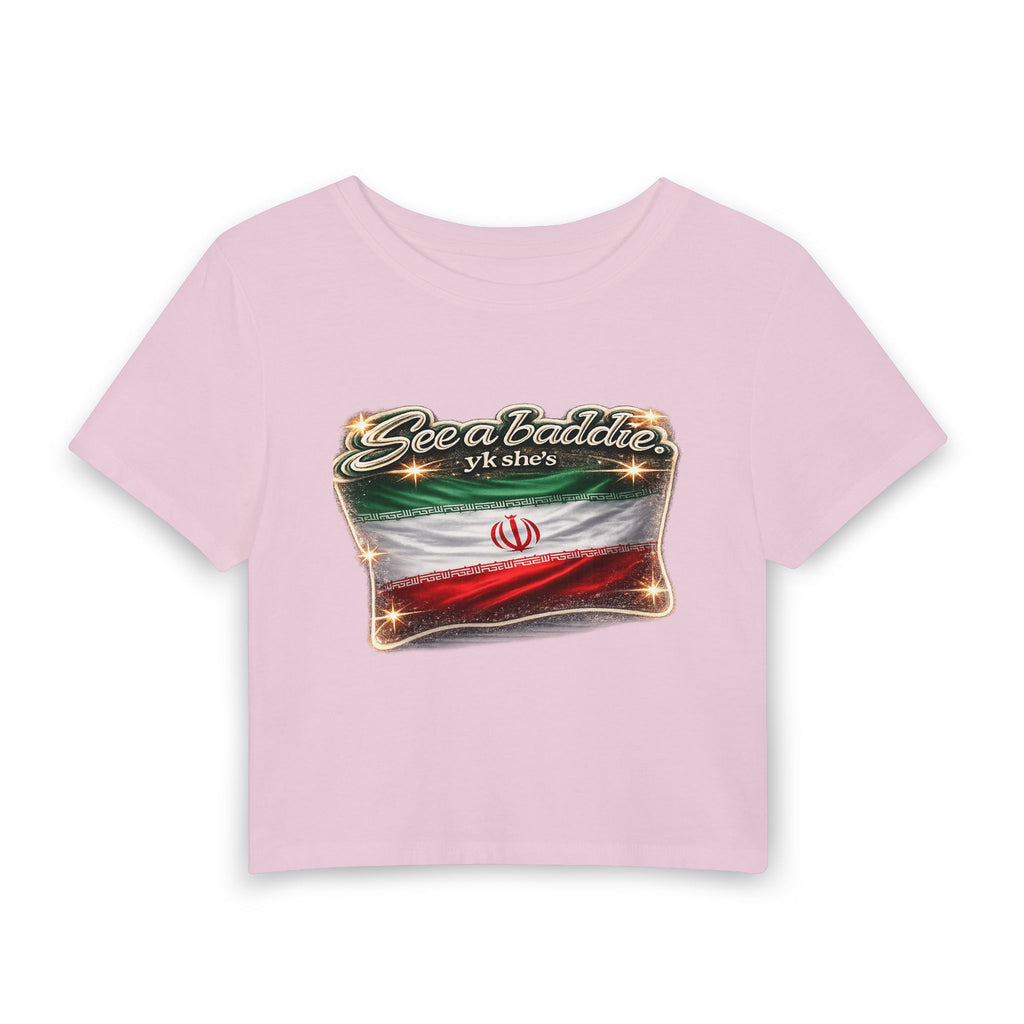 See a baddie Iran Flag Crop Tee