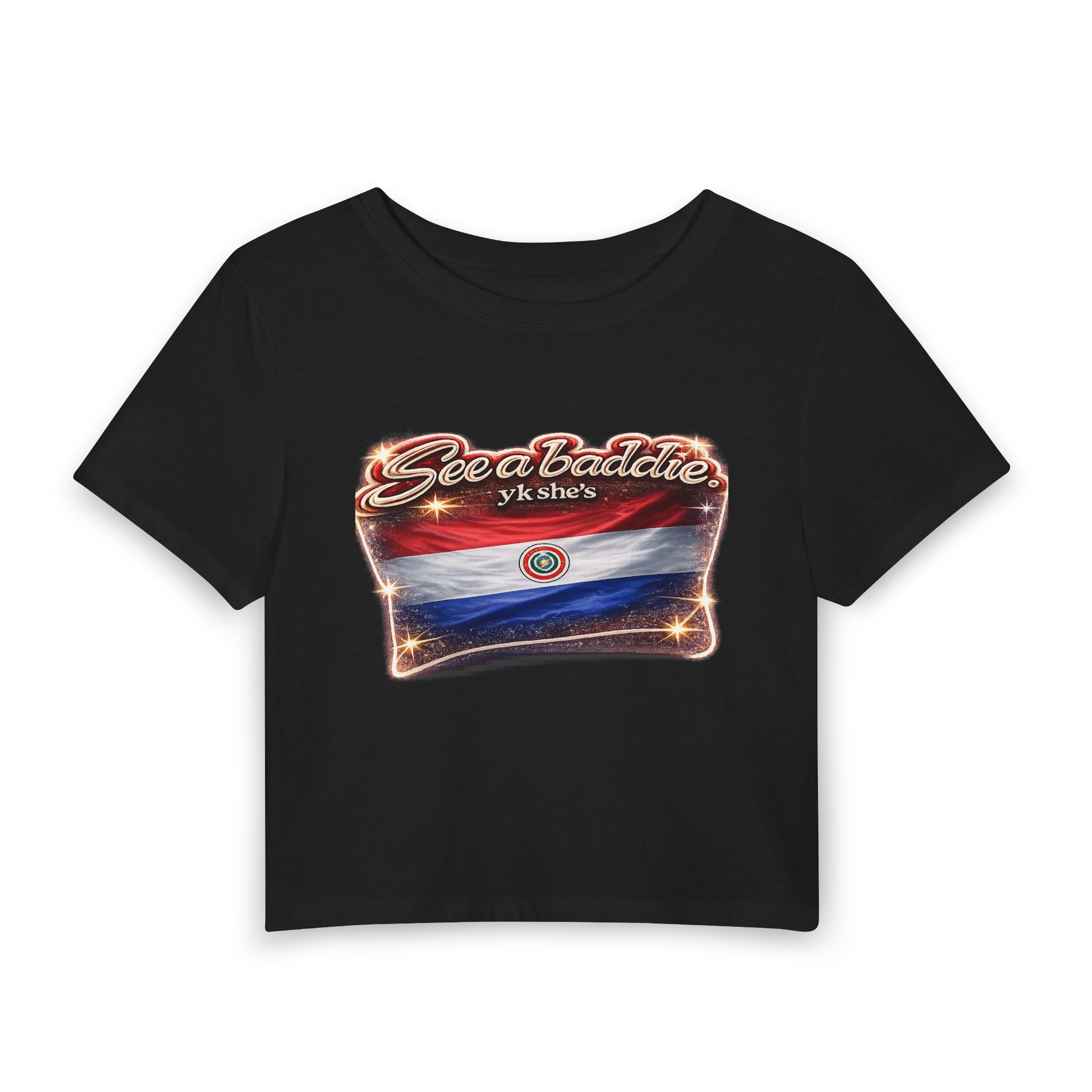 See a Baddie Paraguay Flag Crop Tee